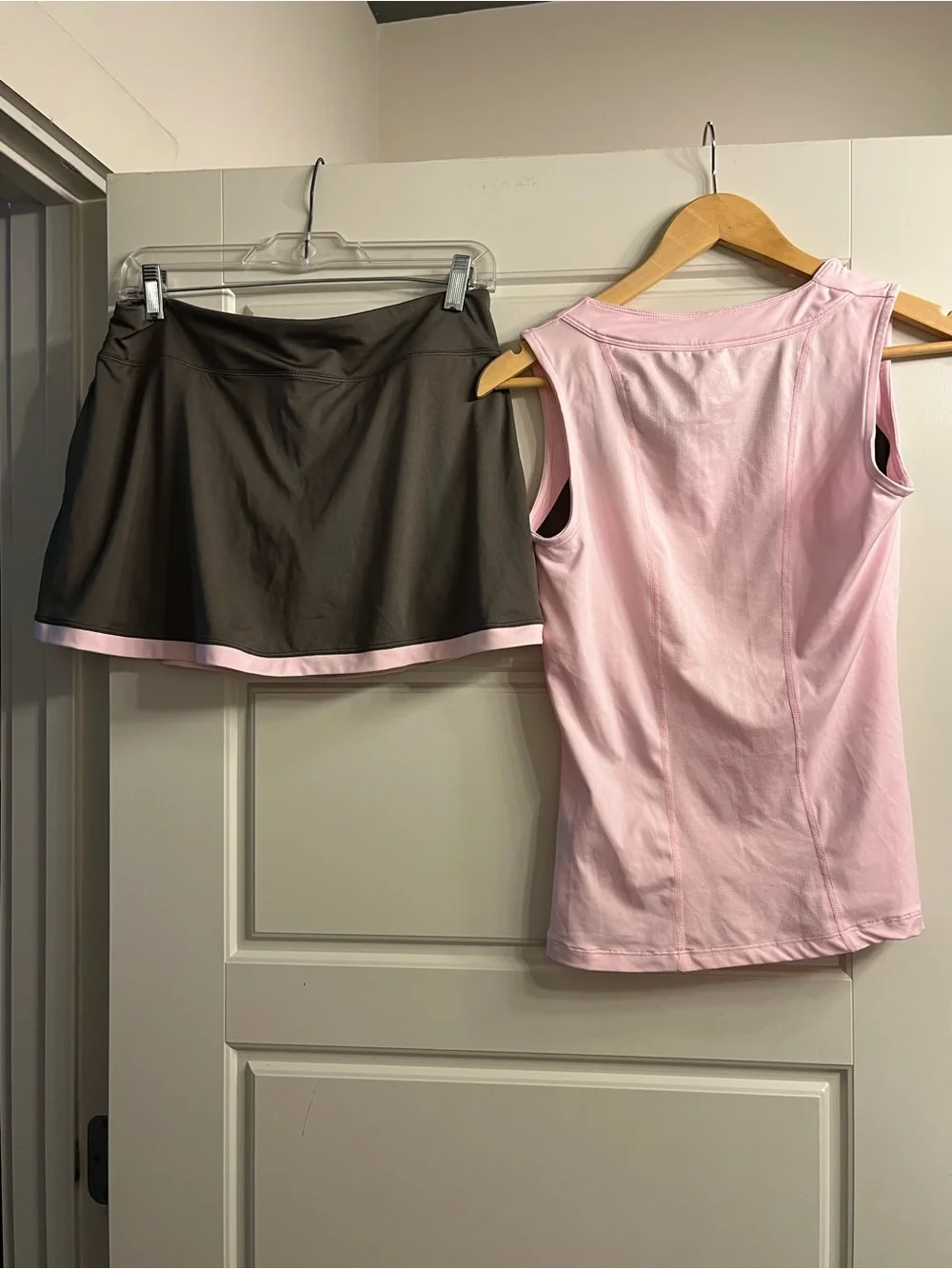 Nike Dri-FIT Tennis Skirt Skort & Tank Top Set Pink Gray M